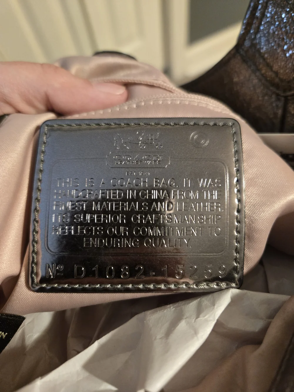 Coach Madison Crackled Metallic Leather Maggie Bag W/Original Tag & Dust Bag